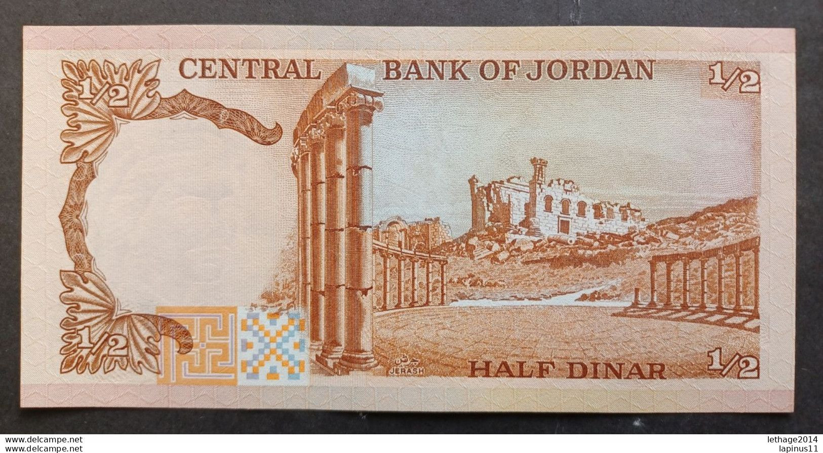 BANKNOTE الأردن JORDAN JORDAN 1/2 DINARS KING HUSSEIN 1975 UNCIRCULATED - Giordania