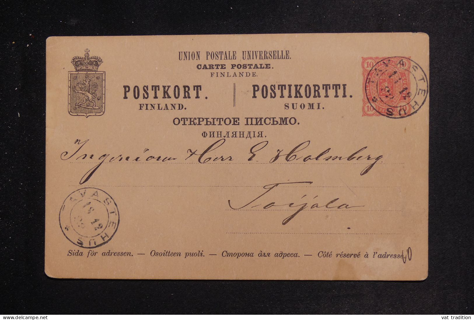 FINLANDE - Entier Postal De Tavastehus En 1888 - L 151244 - Ganzsachen