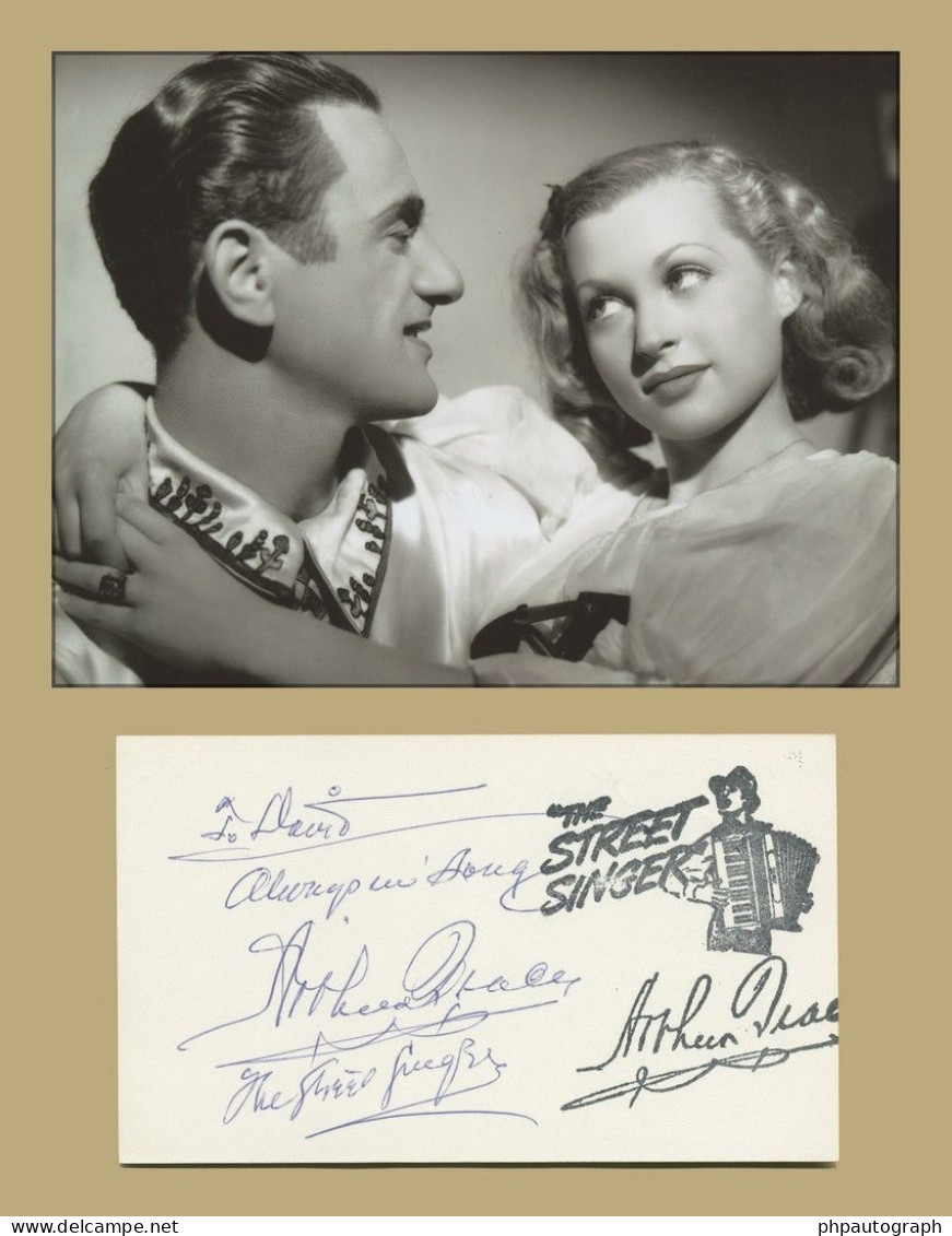 Arthur Tracy (1899-1997) - The Street Singer - Signed Card + Photo - 1985 - COA - Cantanti E Musicisti