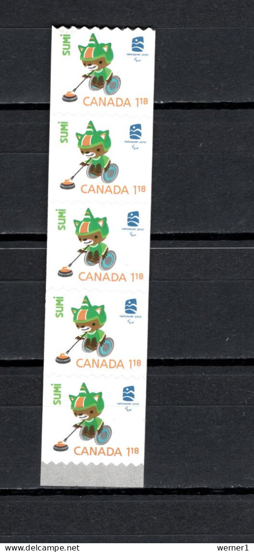 Canada 2009 Olympic Games Vancouver Mascot Sumi Strip Of 5 MNH - Hiver 2010: Vancouver