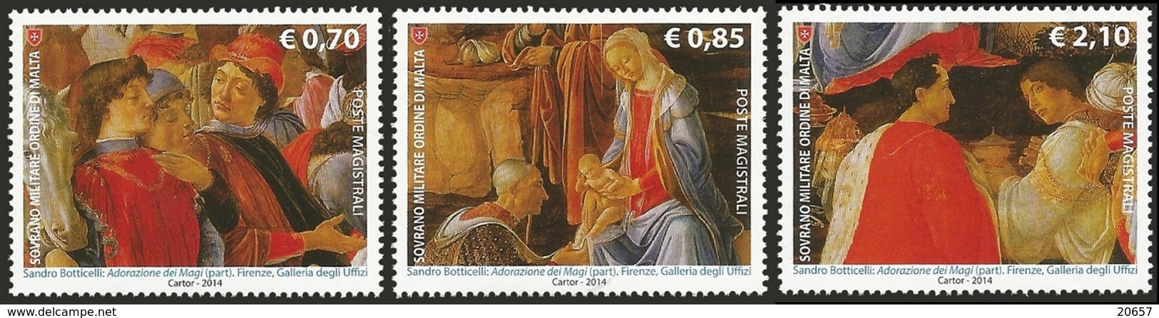 Ordre De Malte SMOM 1232/34 Adoration Des Rois Mages, Botticelli - Religione