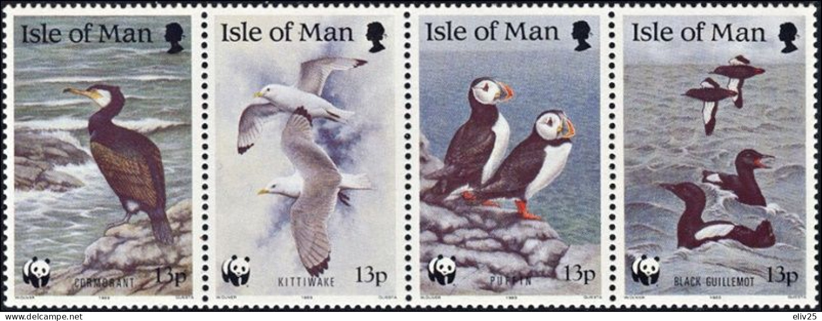 Isle Of Man 1989, WWF Sea Birds - 4 V. MNH - Unused Stamps