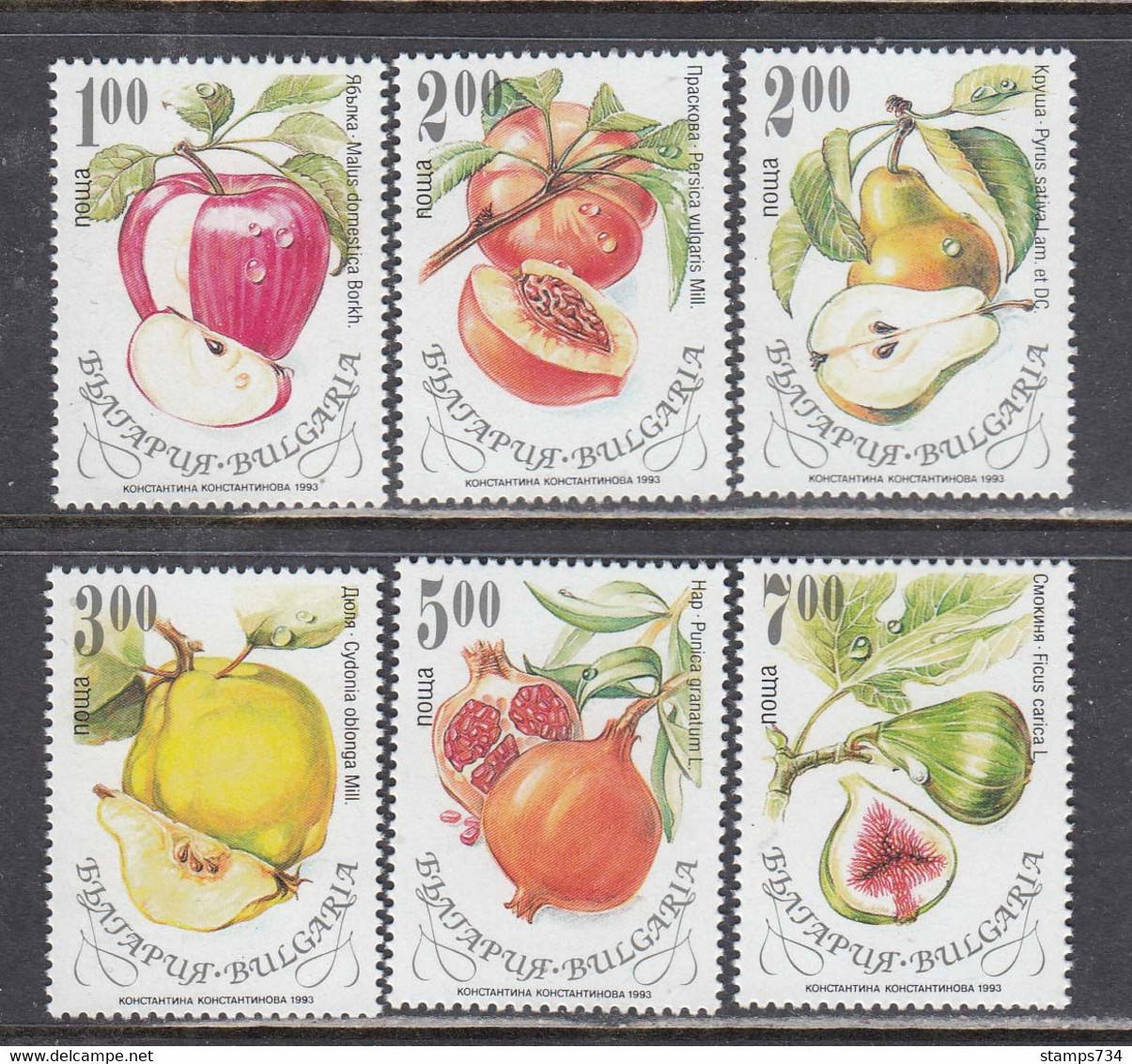 Bulgaria 1993 - Fruits, Mi-nr. 4055/60, MNH** - Ungebraucht