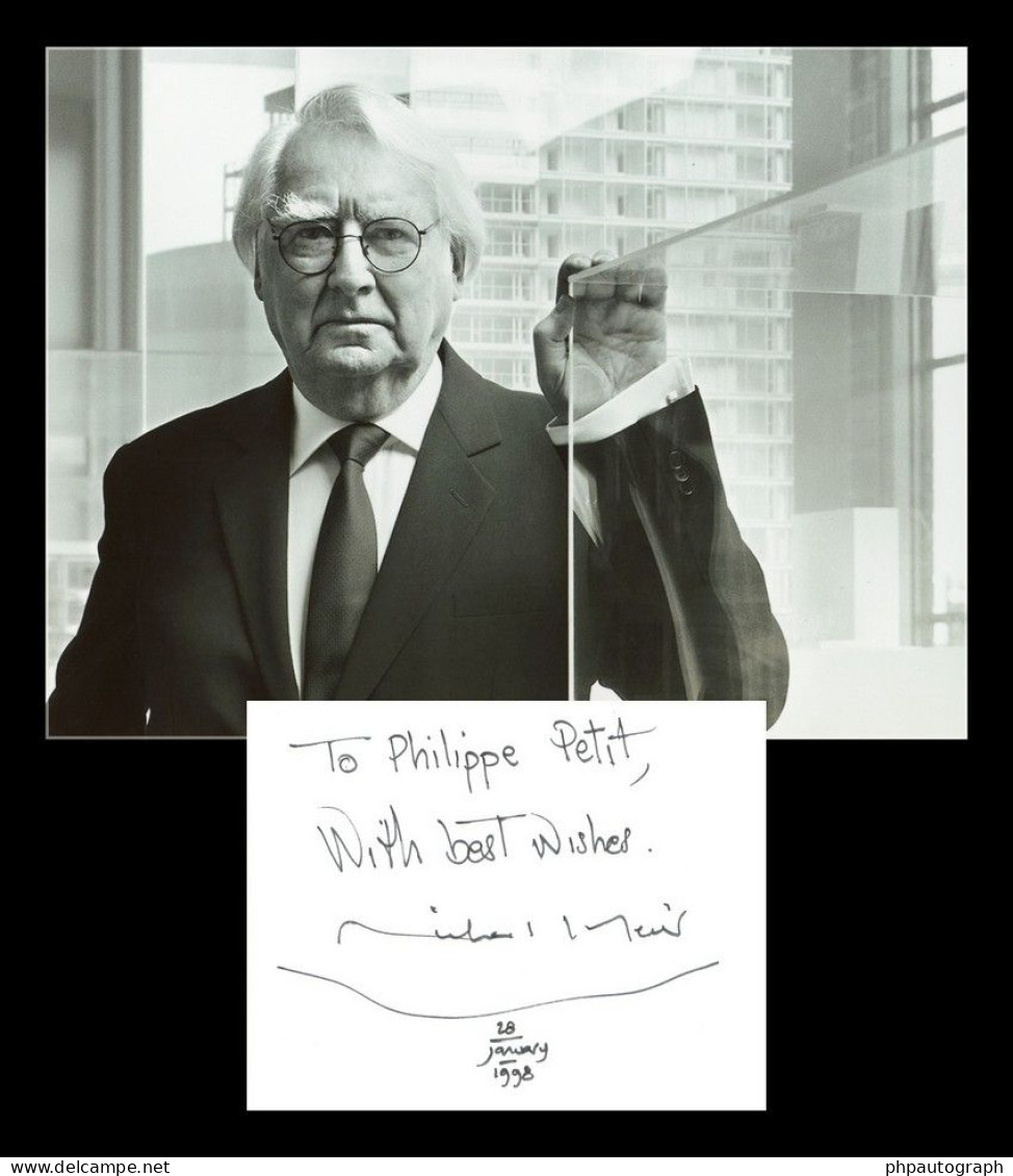 Richard Meier - American Architect & Artist - Signed Card + Photo - 1998 - COA - Pintores Y Escultores