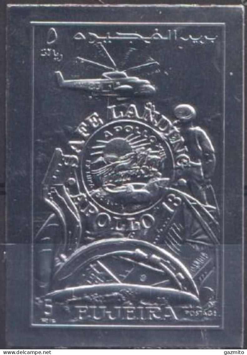 Fujeira 1970, Space, Apollo 13, Helicopter, 1val IMPERFORATED SILVER - Fujeira