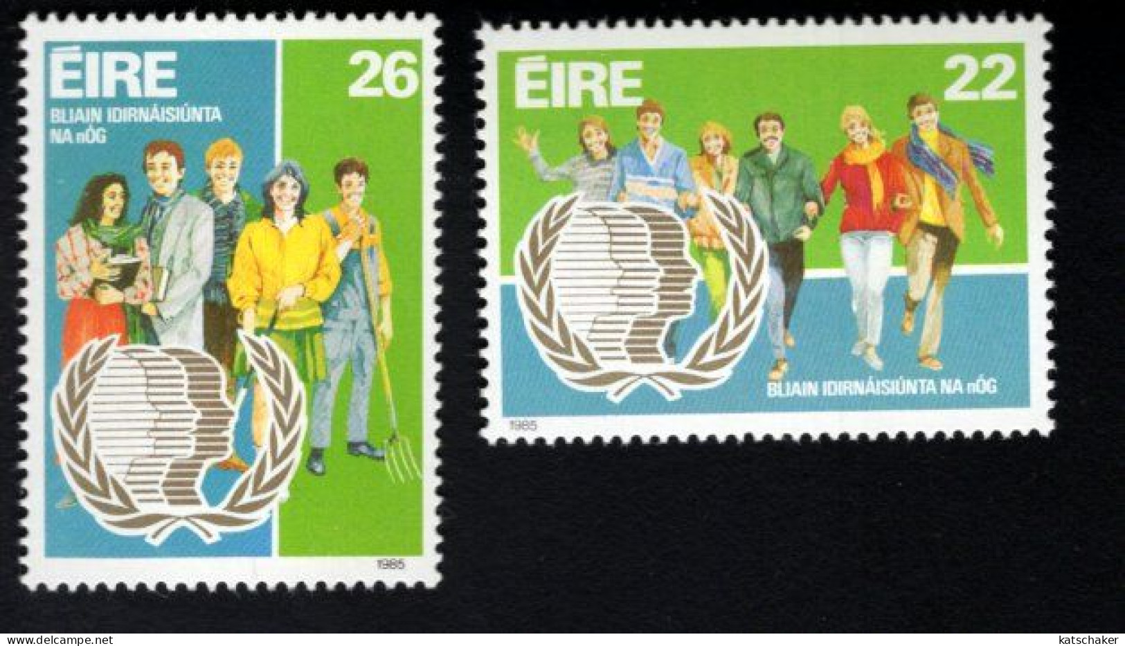 1998800282 1985  SCOTT 624 625 (XX) POSTFRIS  MINT NEVER HINGED - INTL YOUTH YEAR - Neufs