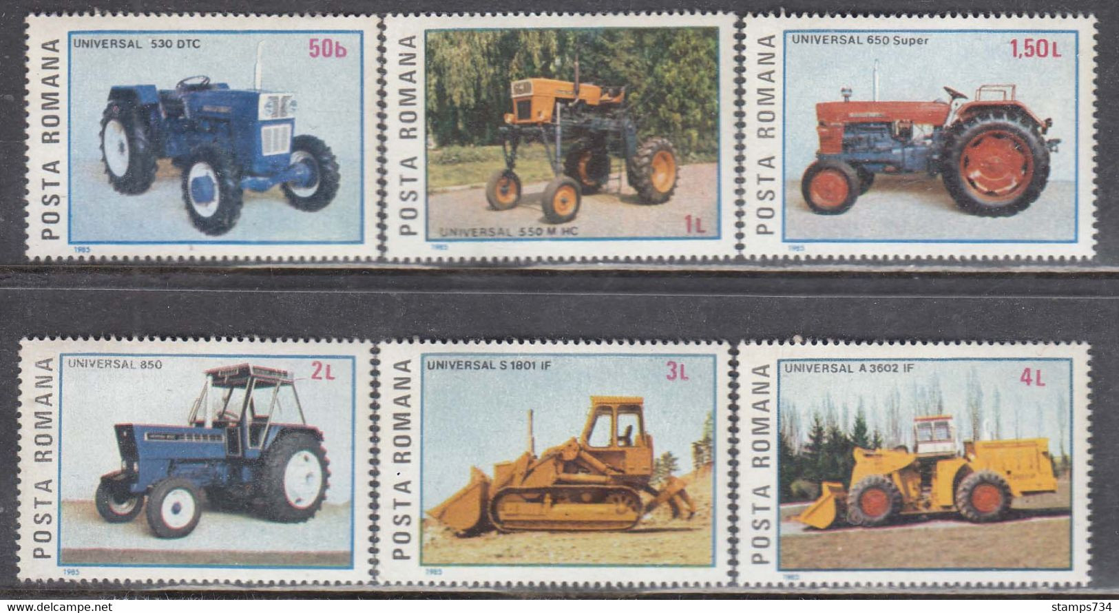 Romania 1985 - Romanian Tractors, Mi-Nr. 4179/84, MNH** - Unused Stamps