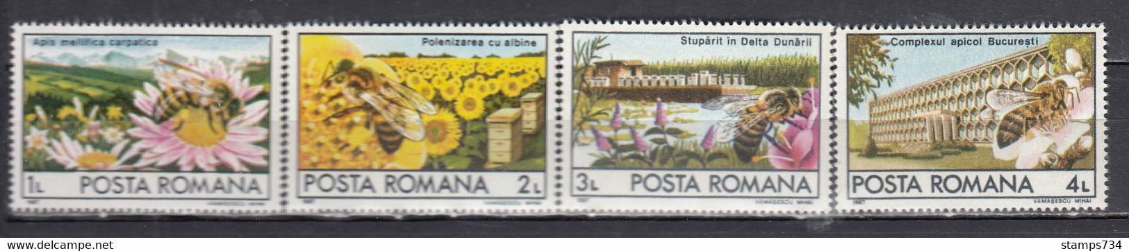 Romania 1987 - Bees, Mi-Nr. 4407/10, MNH** - Ungebraucht