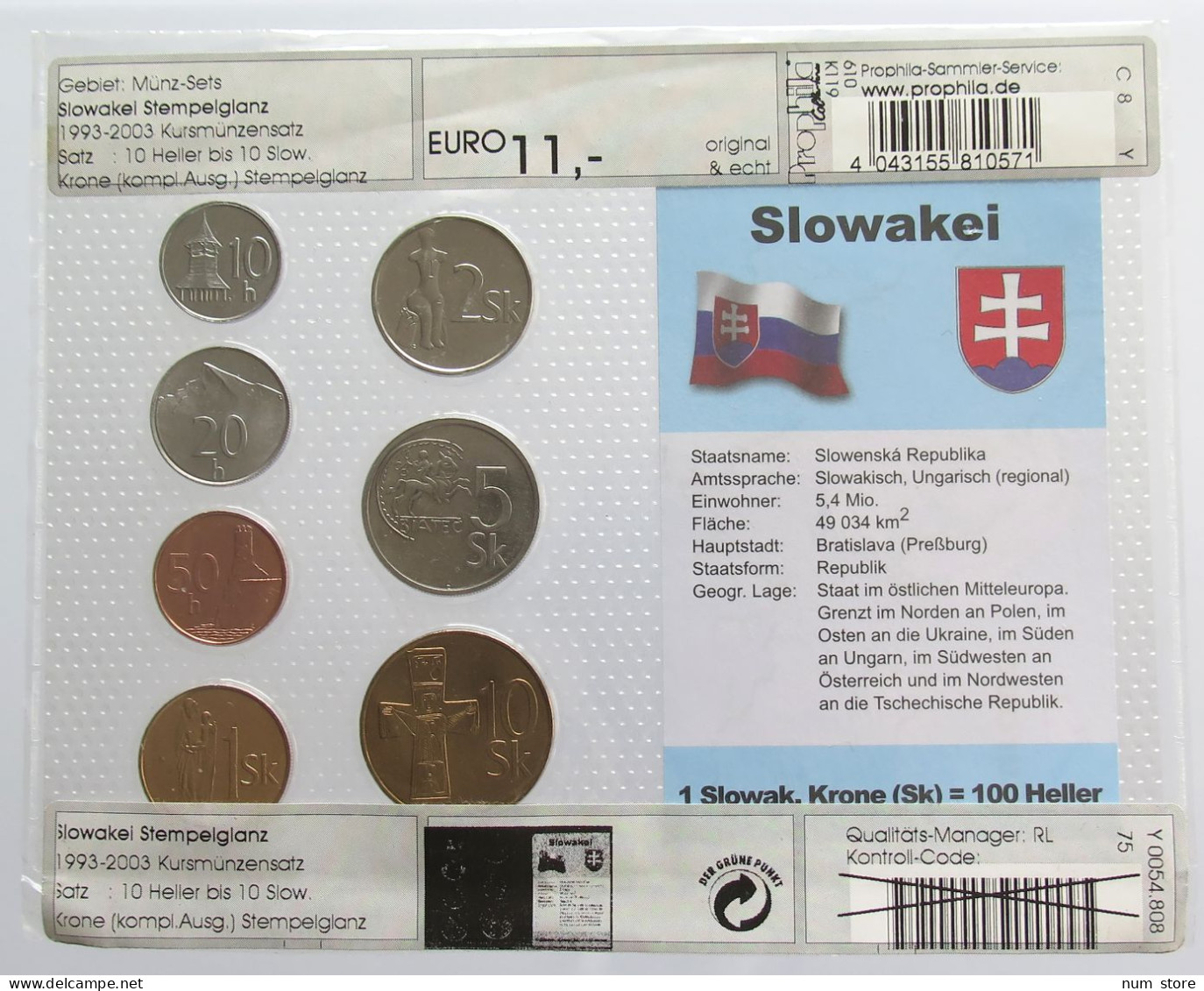 SLOVAKIA SET UNC #bs19 0179 - Slovacchia