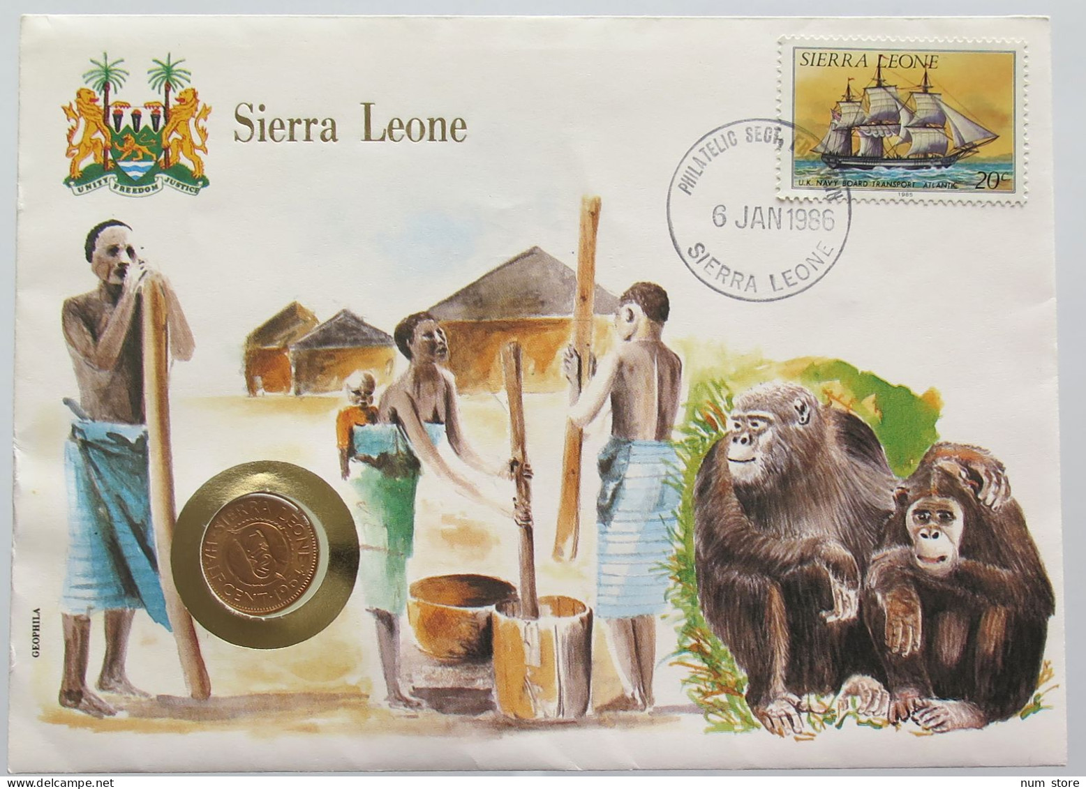 SIERRA LEONE 1/2 CENT 1964 NUMISBRIEF STATIONERY #bs18 0247 - Sierra Leona