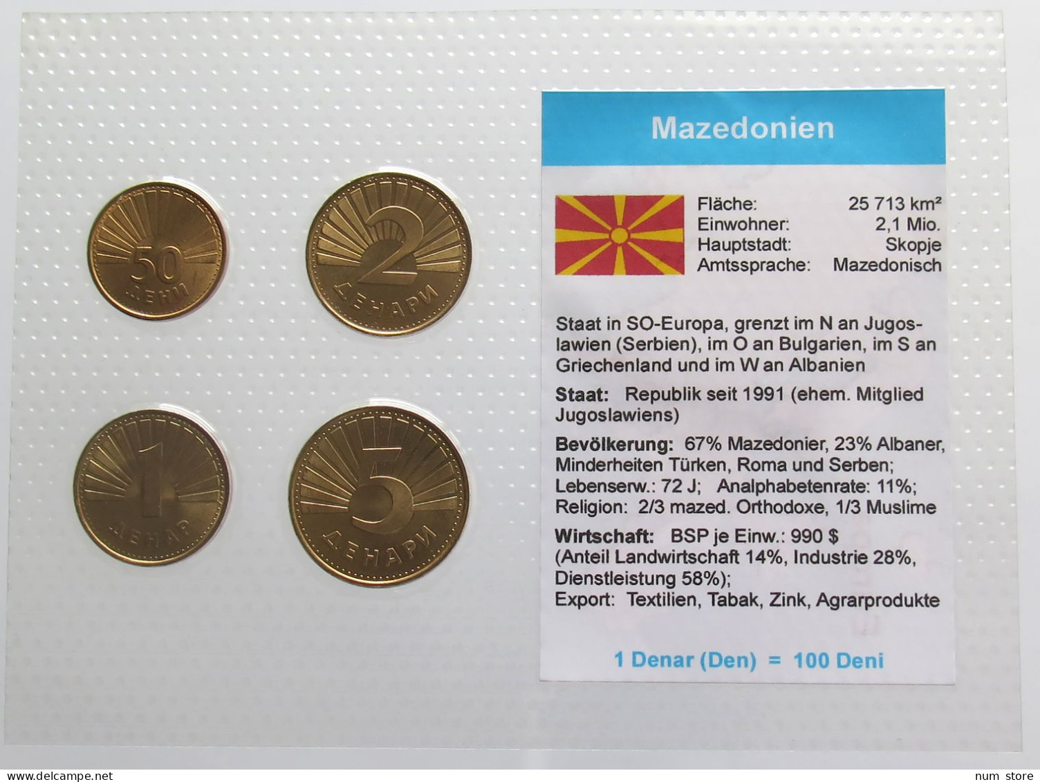 MACEDONIA SET 1993 UNC #bs19 0143 - North Macedonia