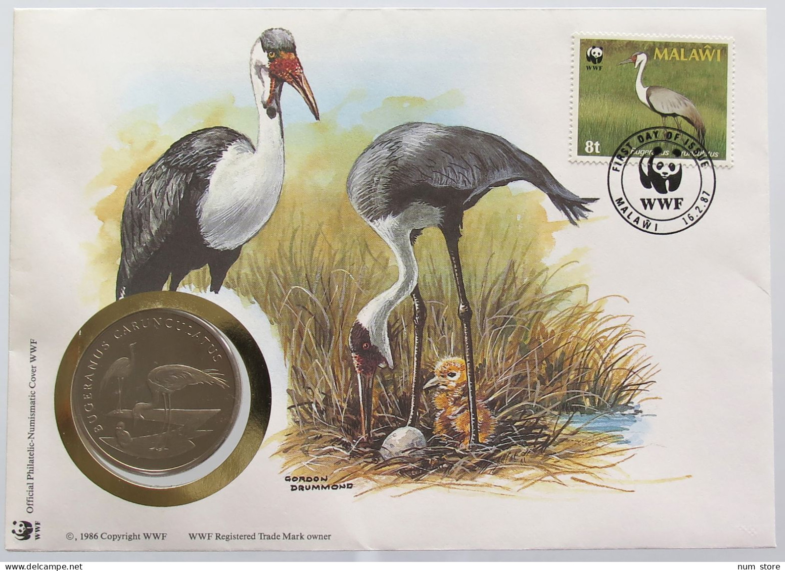 MALAWI MEDAL 30 YEARS OF WWF PROOF NUMISBRIEF STATIONERY #bs18 0253 - Malawi