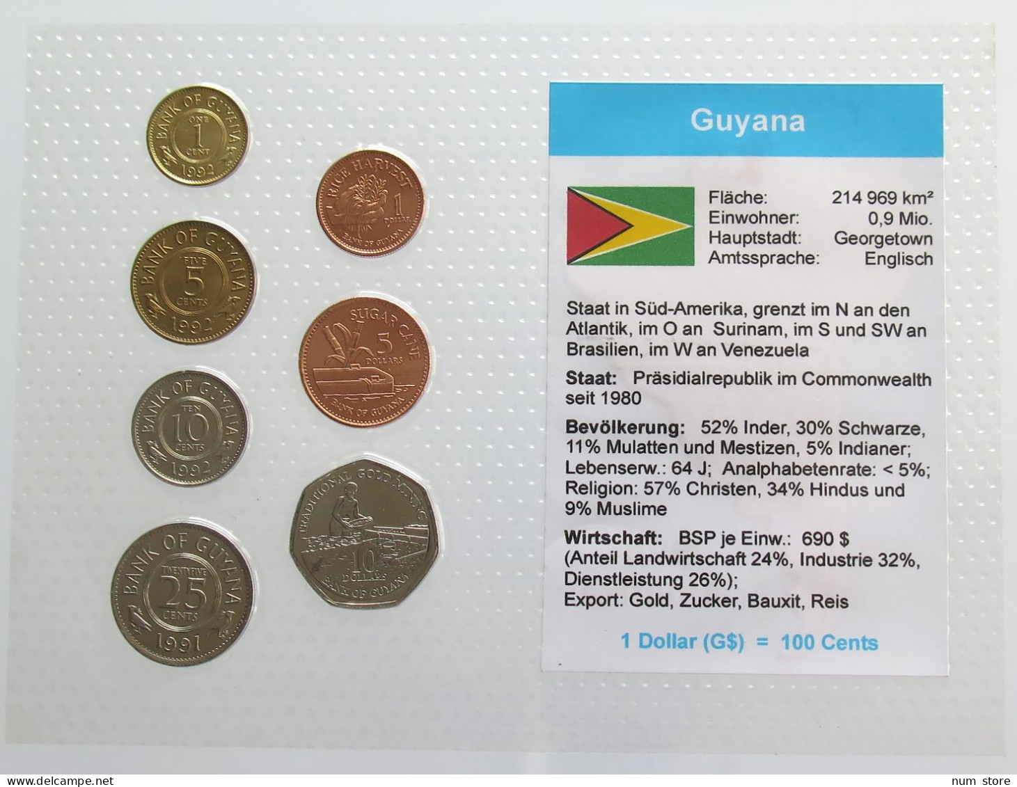 GUYANNA SET UNC #bs19 0161 - Guyana