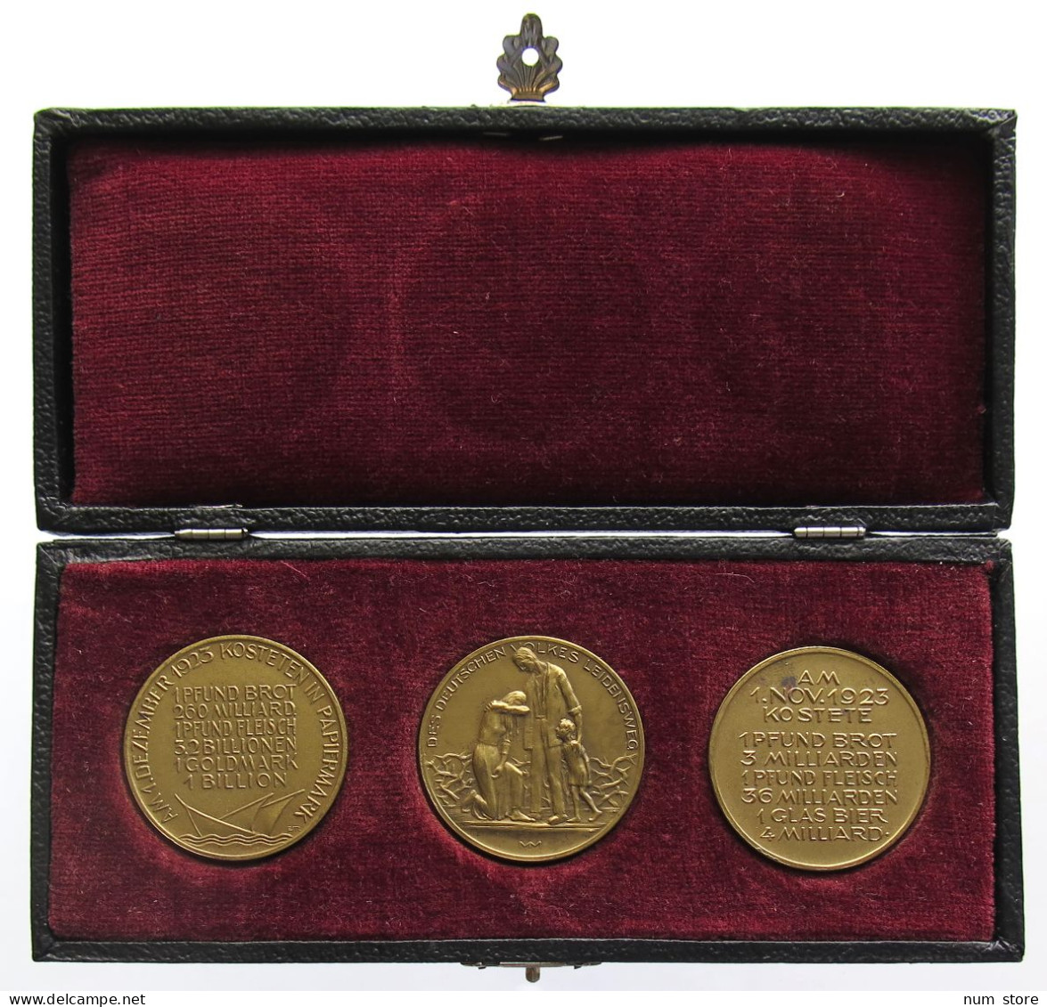 GERMANY WEIMAR 3X MEDAILLE 1923 DES DEUTSCHEN VOLKES LEIDENSWEG #bs20 0047 - Autres & Non Classés