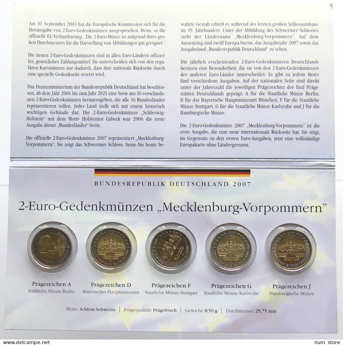 GERMANY BRD SET 2007 MECKLENBURG VORPOMERN #bs19 0063 - Duitsland