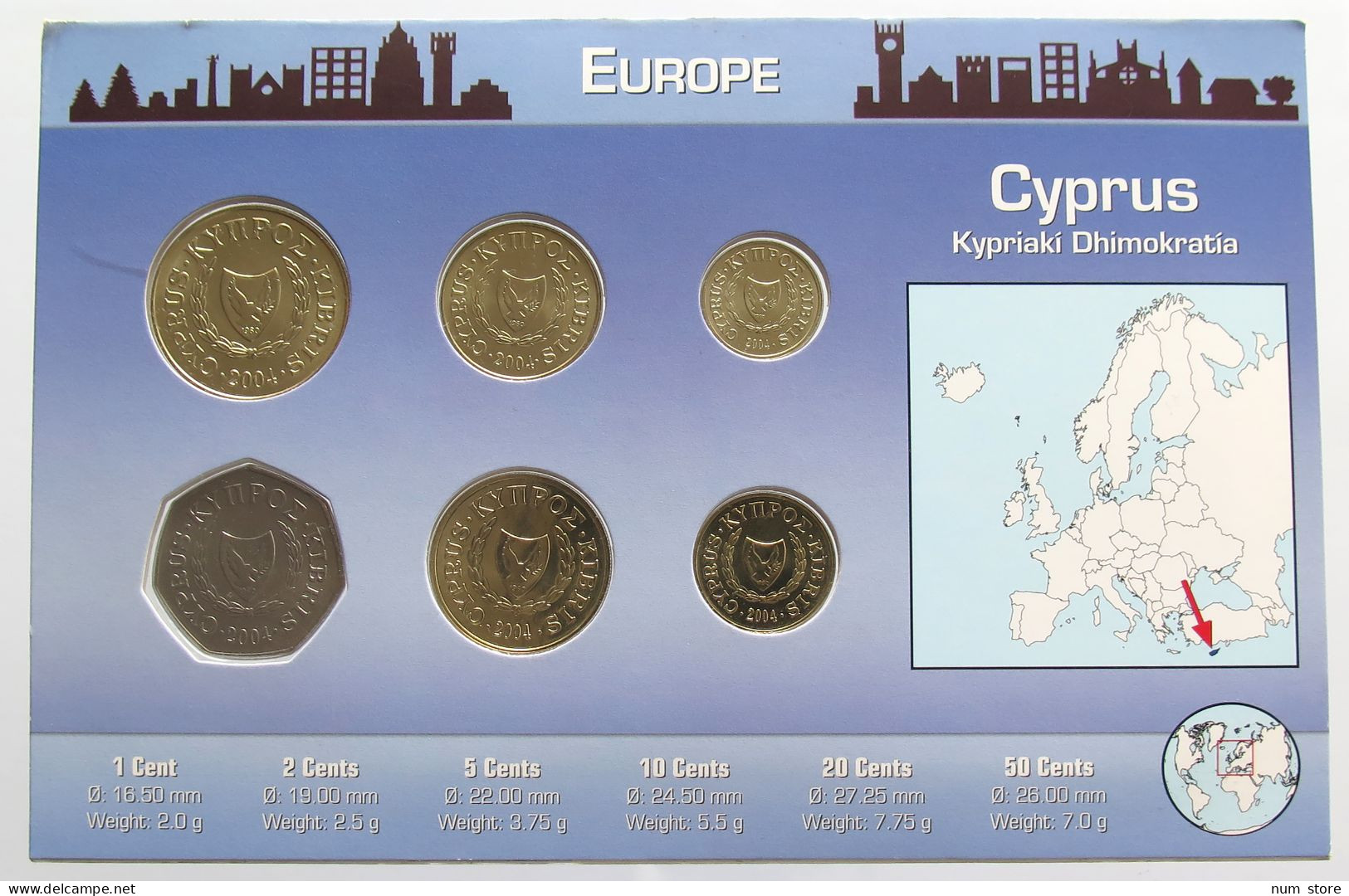 CYPRUS SET 2004 UNC #bs19 0209 - Chypre