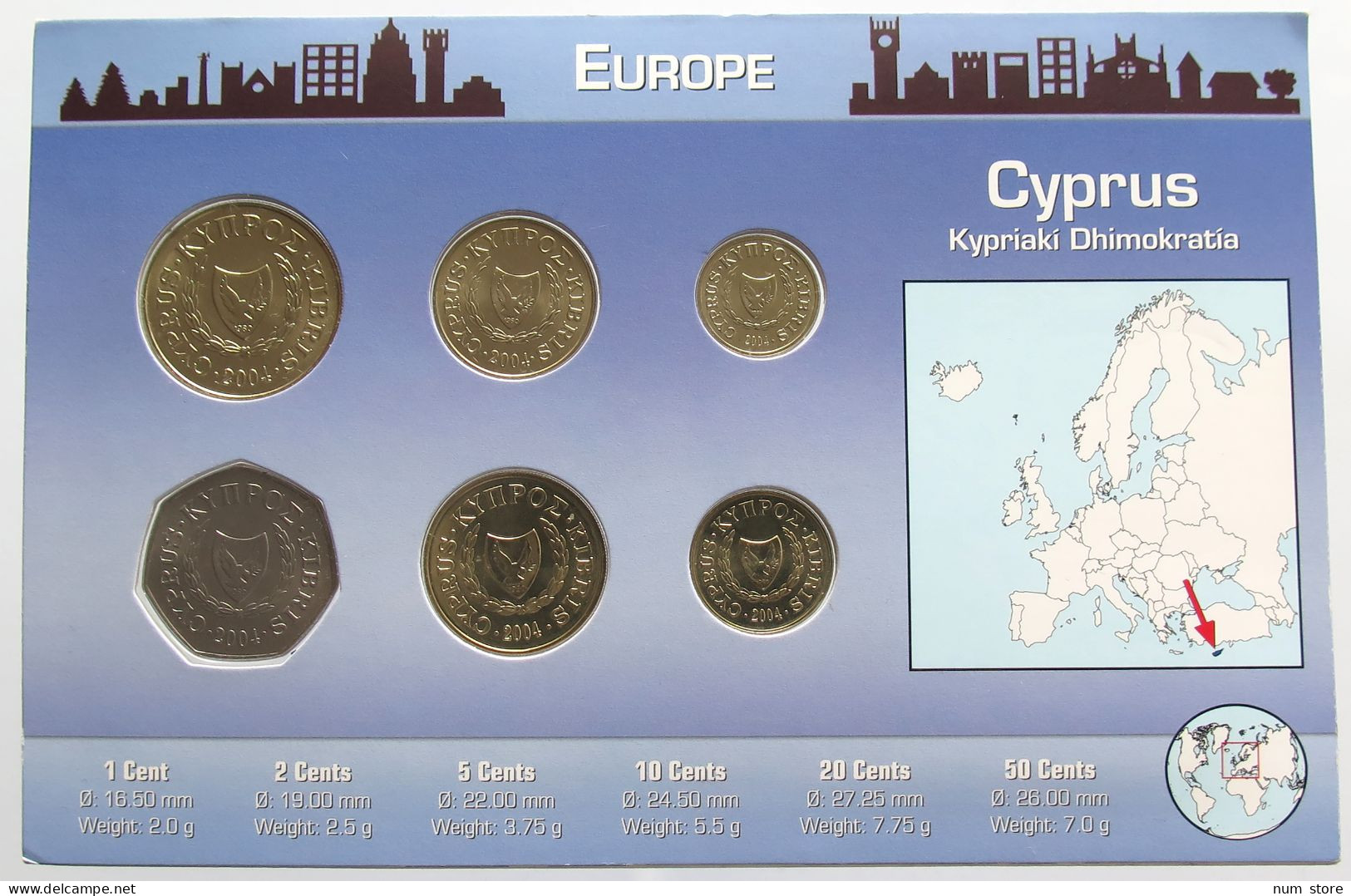 CYPRUS SET 2004 UNC #bs19 0211 - Chypre