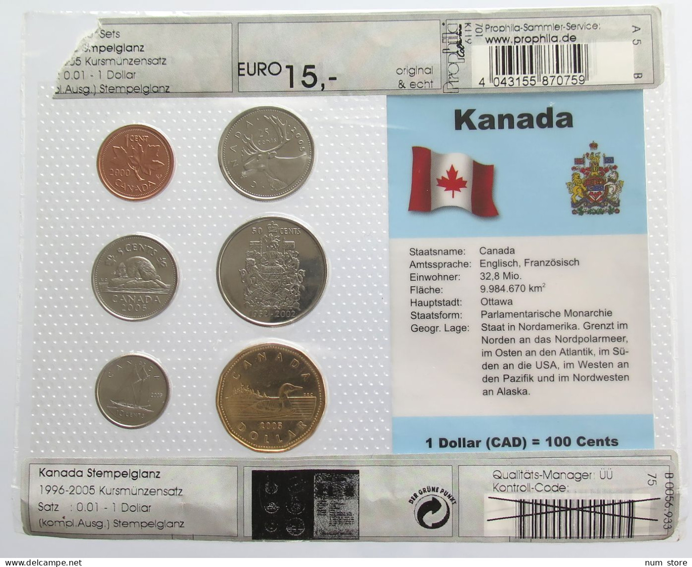 CANADA SET UNC #bs19 0195 - Canada