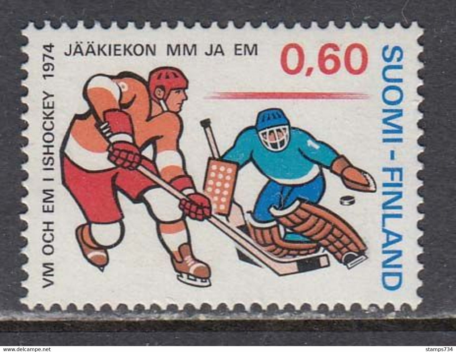 Finland 1974 - Eishockey-WM, Mi-Nr. 745, MNH** - Jockey (sobre Hielo)