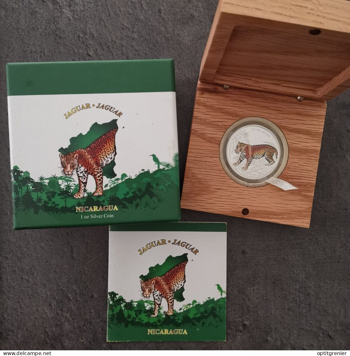 COFFRET 100 CORDOBAS ARGENT 2018 JAGUAR NICARAGUA 5000 Ex. / 1 OZ 999 SILVER - Nicaragua