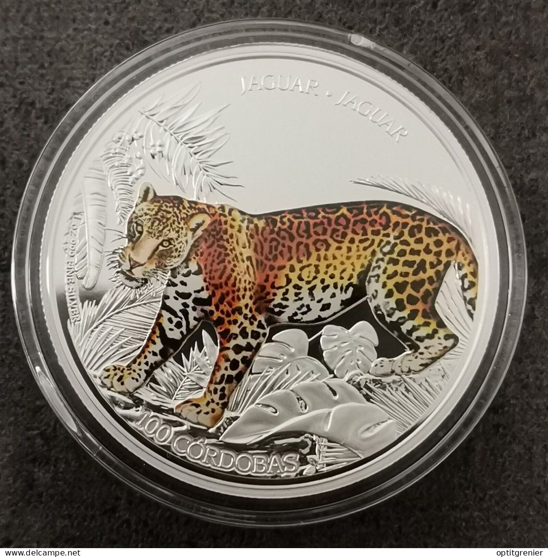 COFFRET 100 CORDOBAS ARGENT 2018 JAGUAR NICARAGUA 5000 Ex. / 1 OZ 999 SILVER - Nicaragua