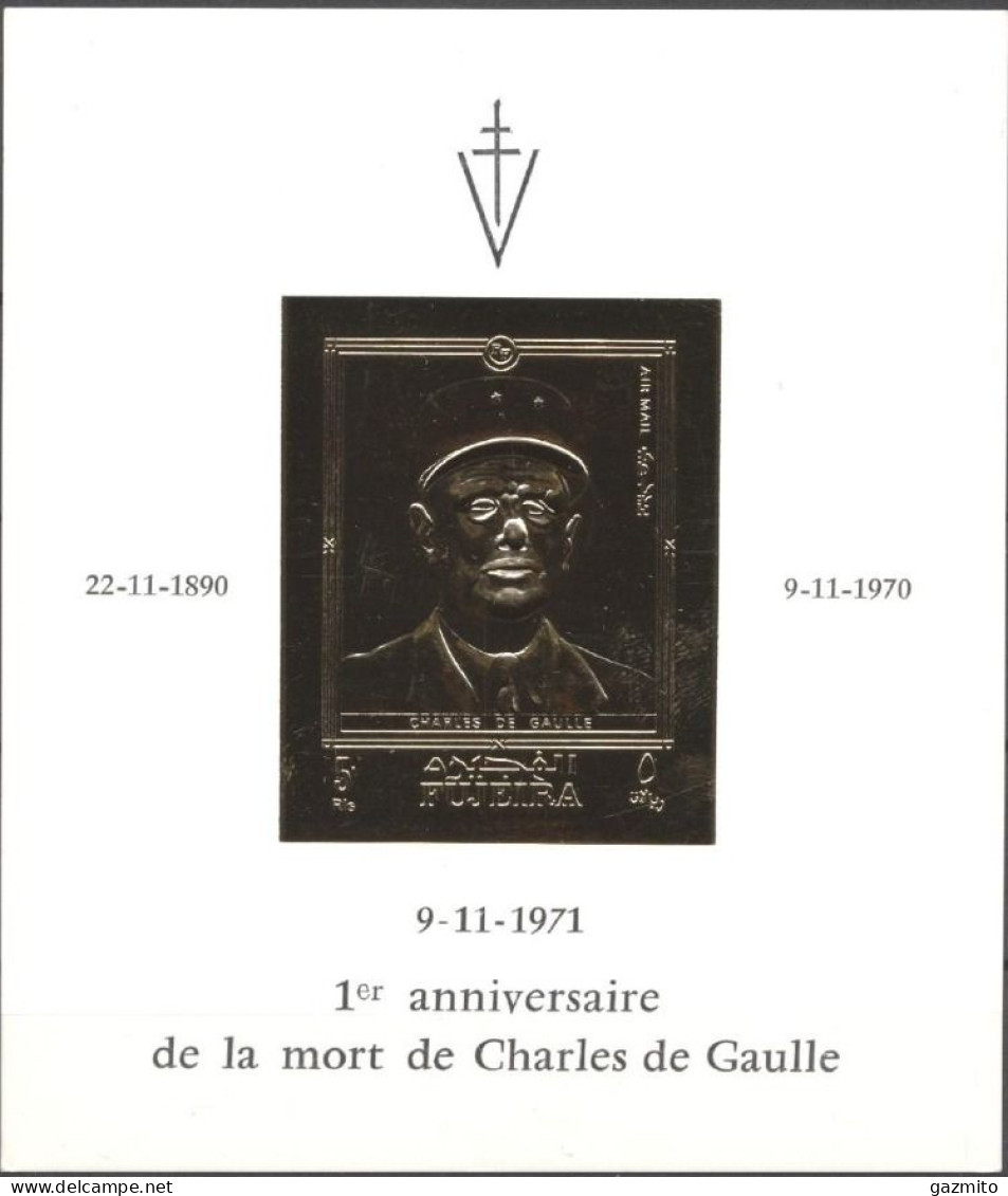 Fujeira 1972, De Gaulle, BF IMPERFORATED GOLD - Fudschaira