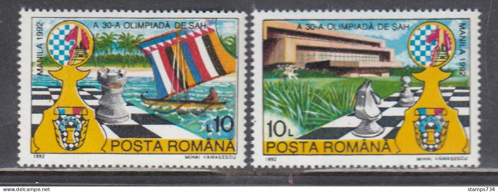 Romania 1992 - Chess Olympiad, Manila, Mi-Nr. 4799/800, MNH** - Nuovi