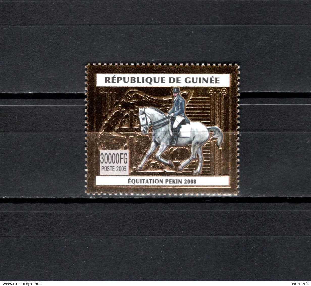 Guinea 2005 Olympic Games Beijing, Equestrian Gold Stamp MNH - Verano 2008: Pékin