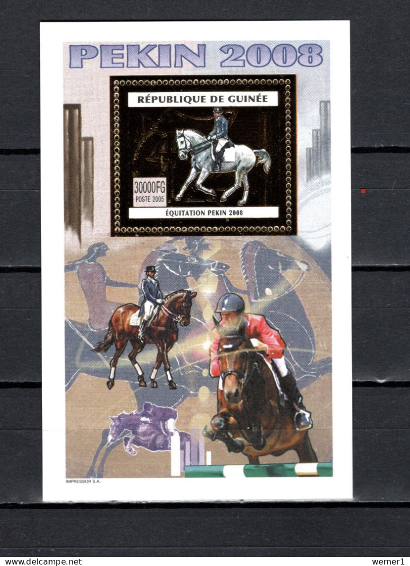 Guinea 2005 Olympic Games Beijing, Equestrian Gold S/s MNH - Ete 2008: Pékin