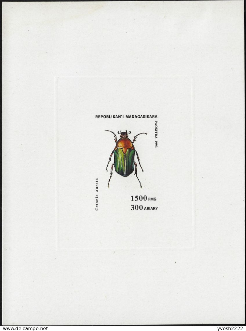 Madagascar 1994 Y&T 1323P Feuillet De Luxe. Hanneton Des Roses, Cétoine Dorée, Cetonia Aurata - Coleotteri