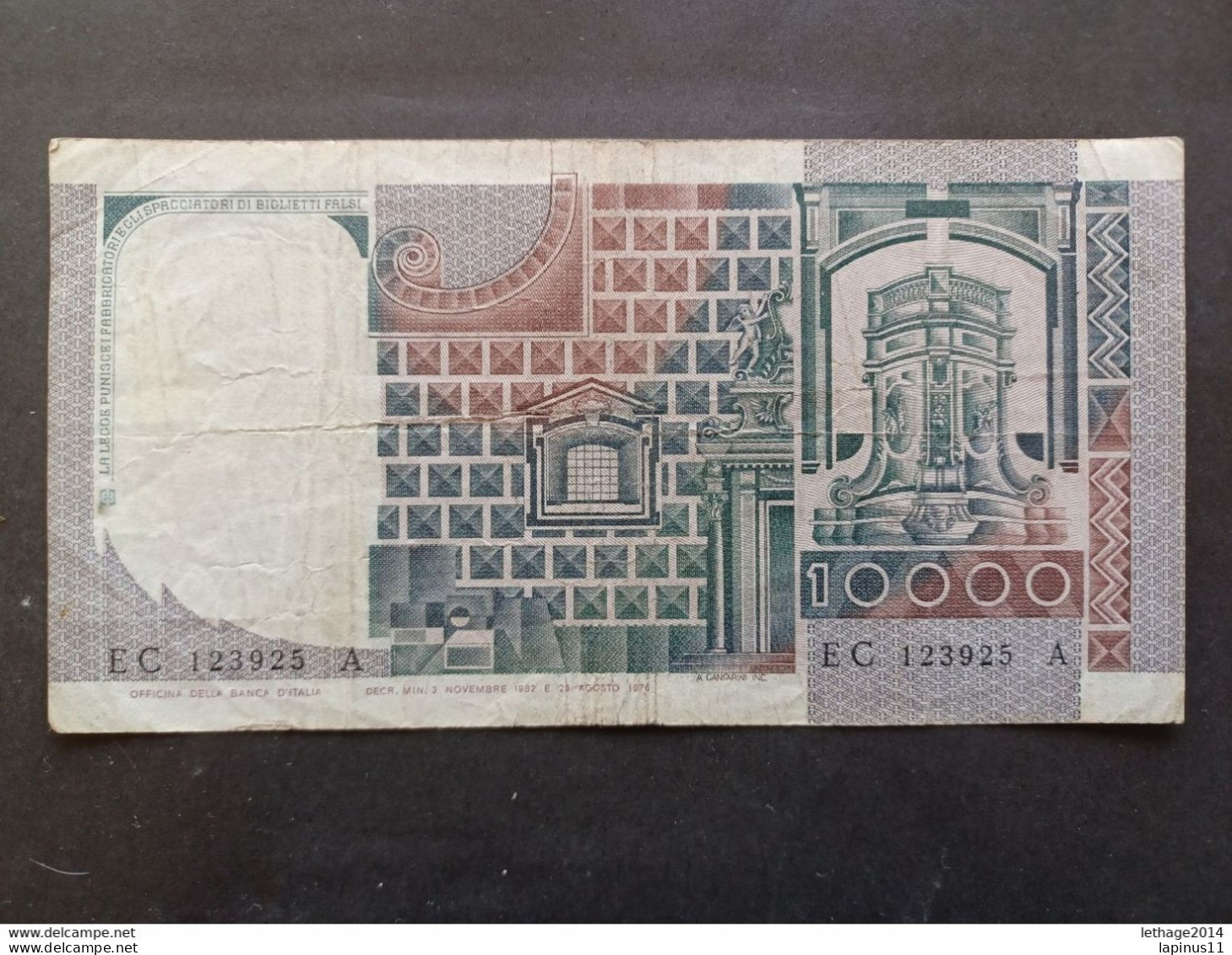 BANKNOTE ITALY 10000 LIRE 1976 EG - A BAFFI STEVANI - 10000 Liras