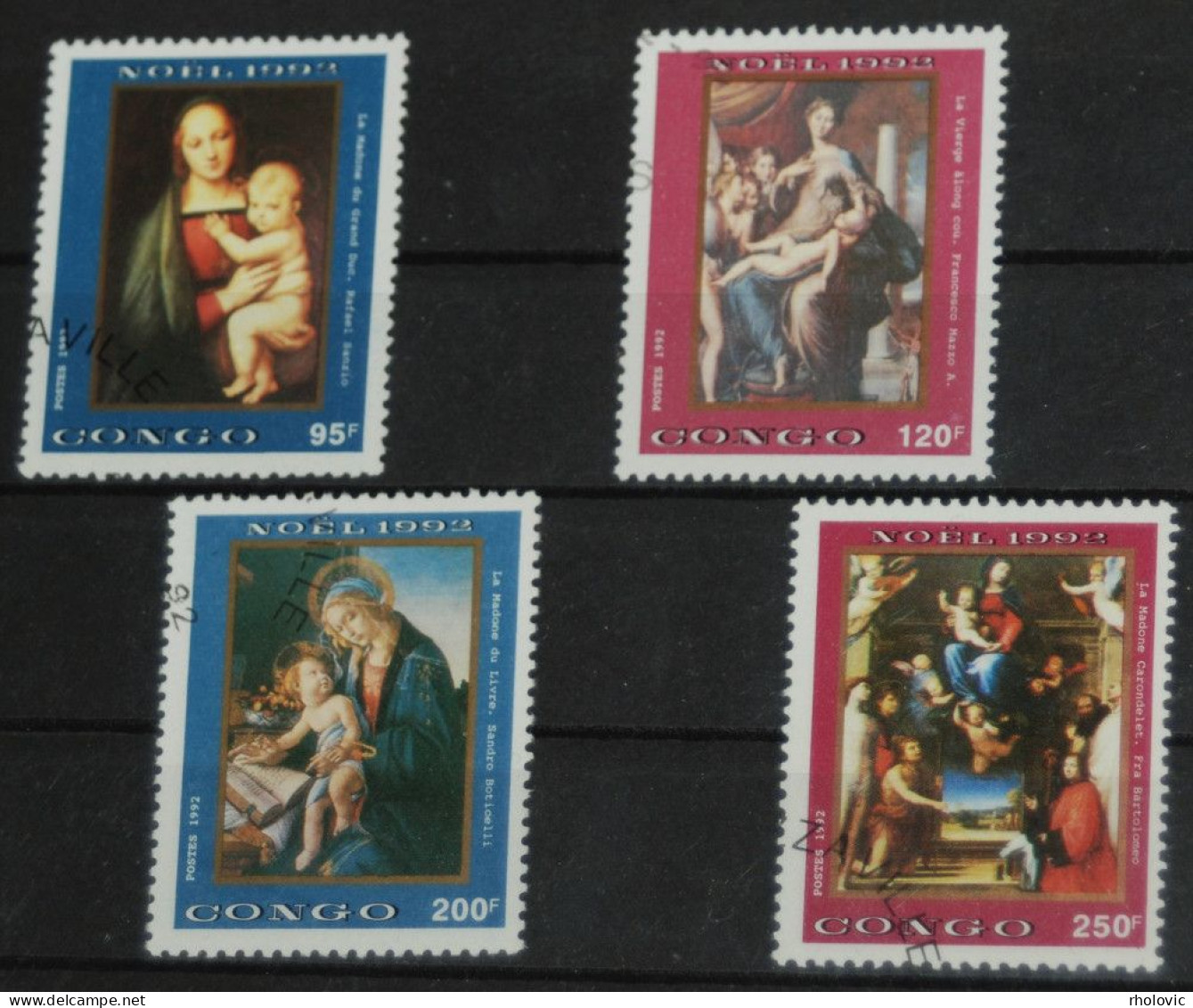 CONGO 1992, Paintings, Art, Mi #1332-5, Used - Madonna