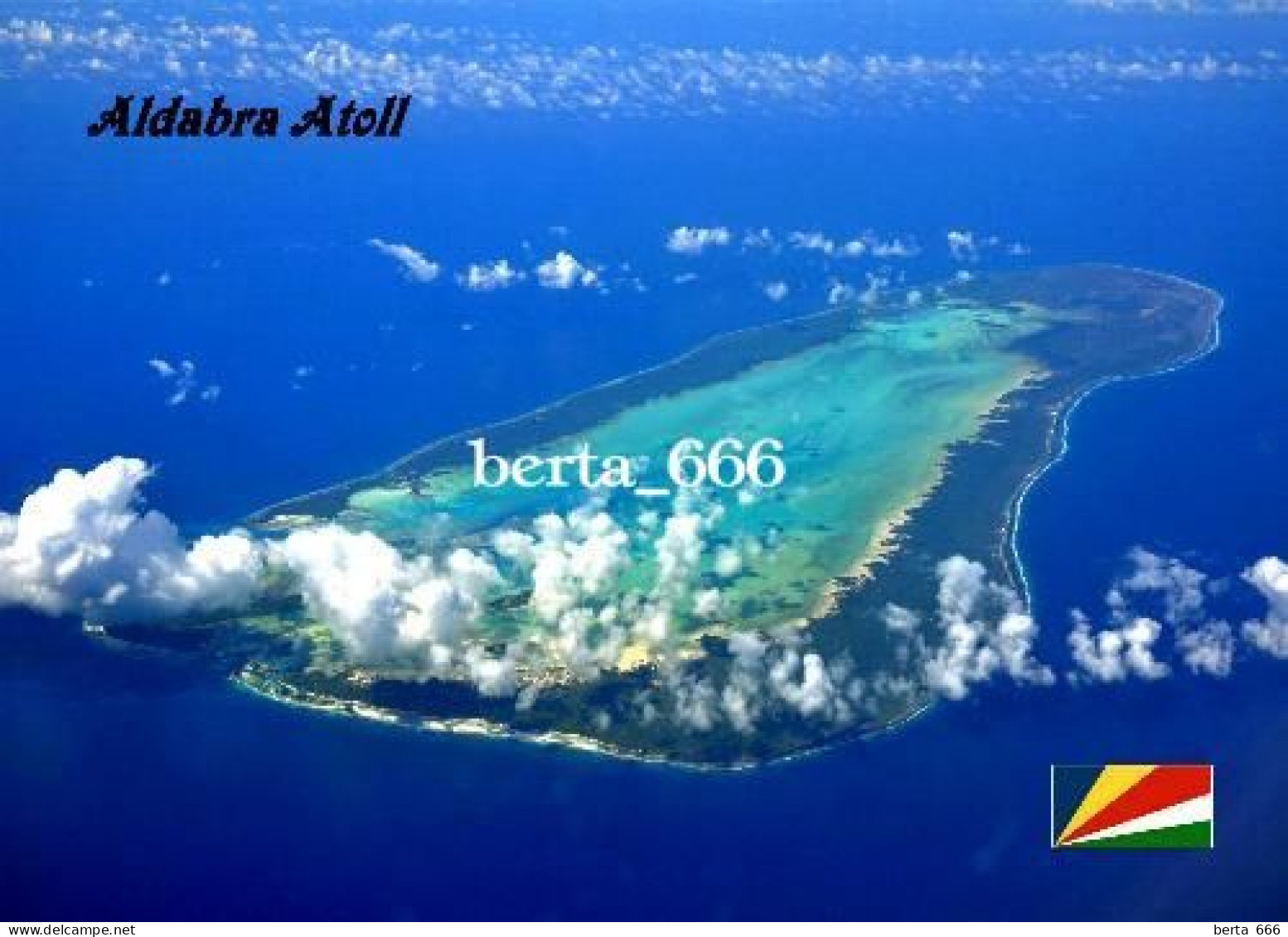 Seychelles Aldabra Atoll Aerial View UNESCO New Postcard - Seychelles