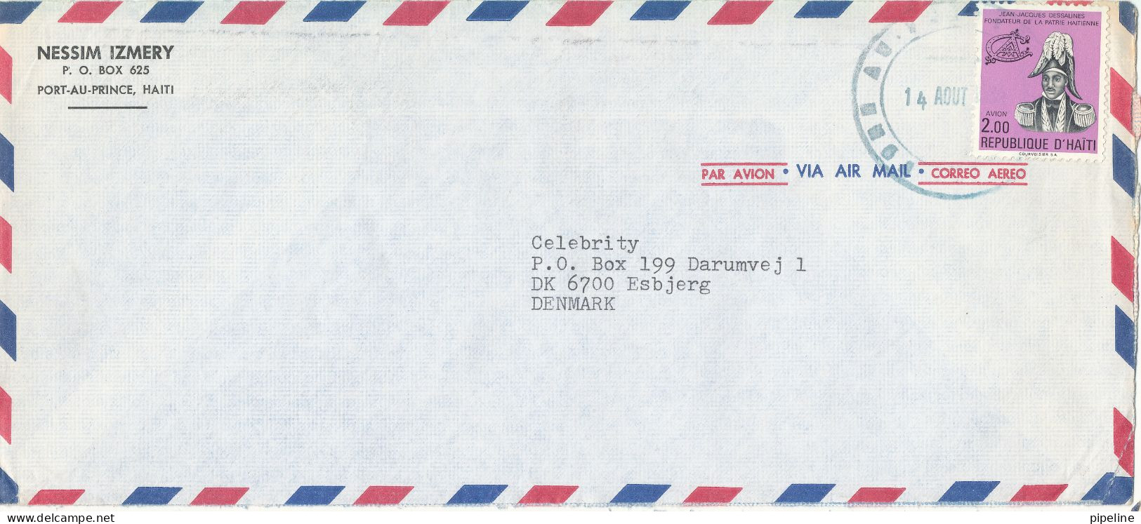 Haiti Air Mail Cover Sent To Denmark Single Franked - Haití