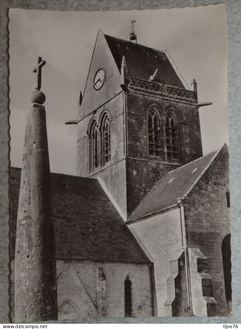 50 Manche CPSM Sainte Ste Mère église La Tour De L' 6 Juin 1944 église Parachutiste 6 Juin 1944 - Sainte Mère Eglise