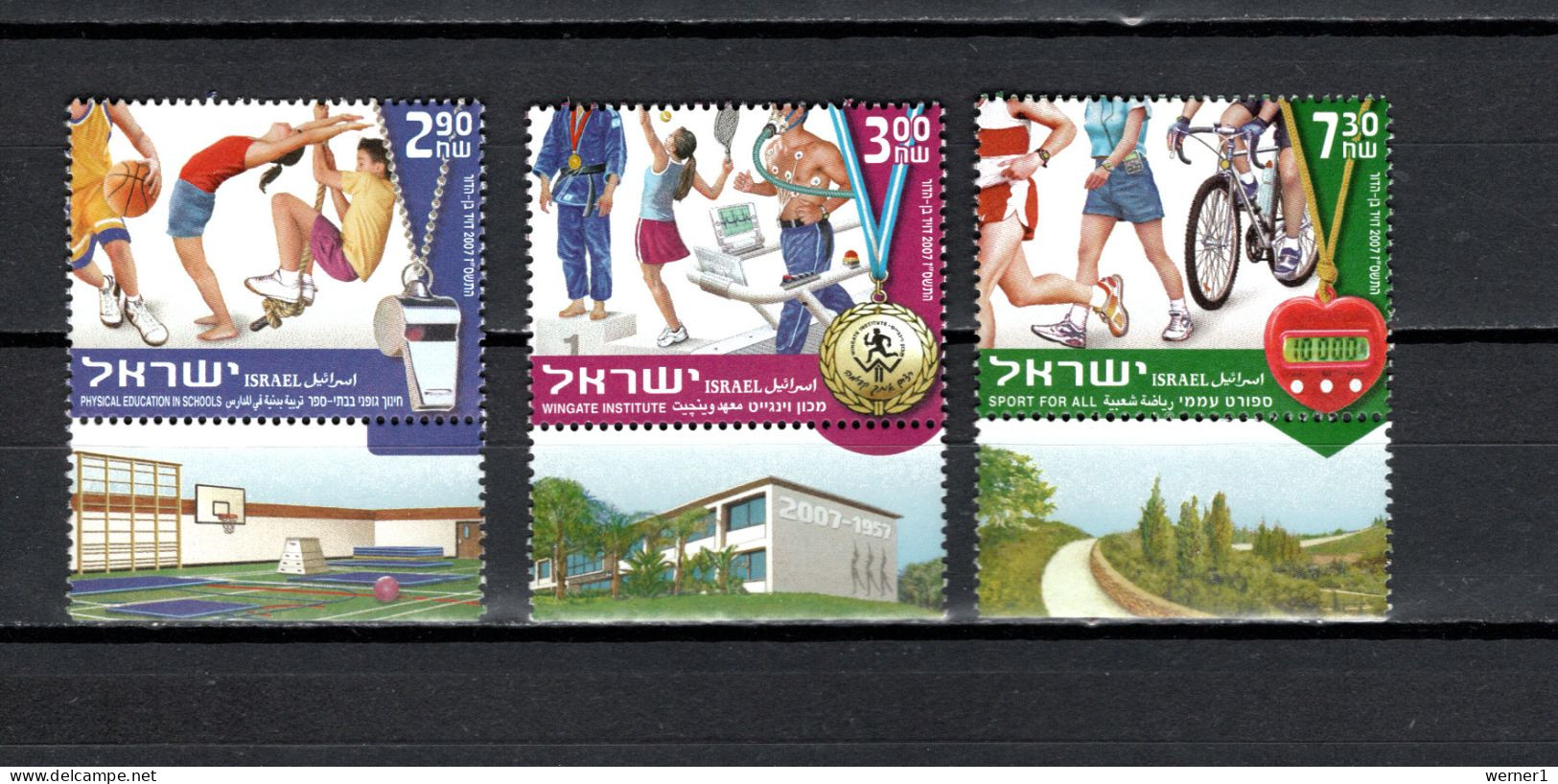 Israel 2007 Sport, Cycling Etc. Set Of 3 MNH - Ciclismo