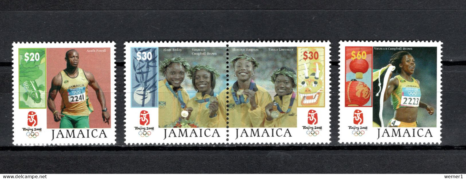 Jamaica 2008 Olympic Games Beijing, Set Of 4 MNH - Summer 2008: Beijing