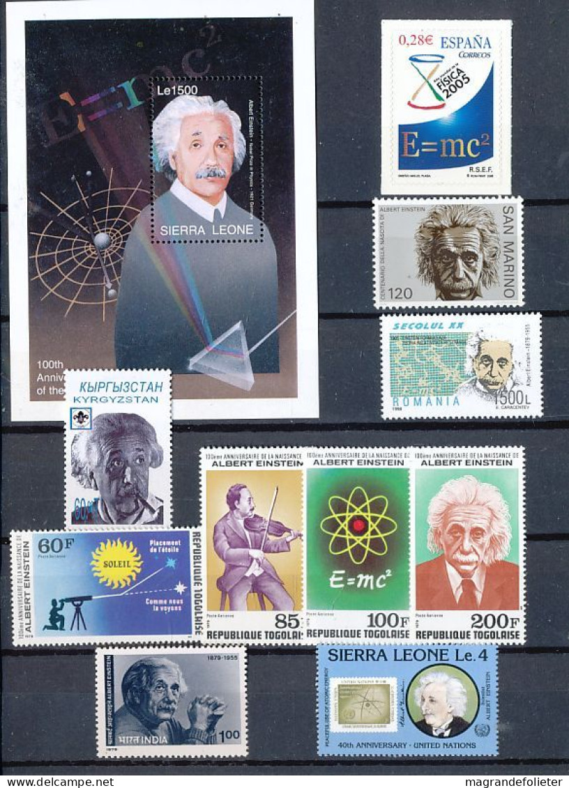 TIMBRE STAMP ZEGEL LOT 70 PAYS EN HOMMAGE AUX 100 ANS DE LA NAISSANCE D' ALBERT EINSTEIN TOUS XX - Albert Einstein