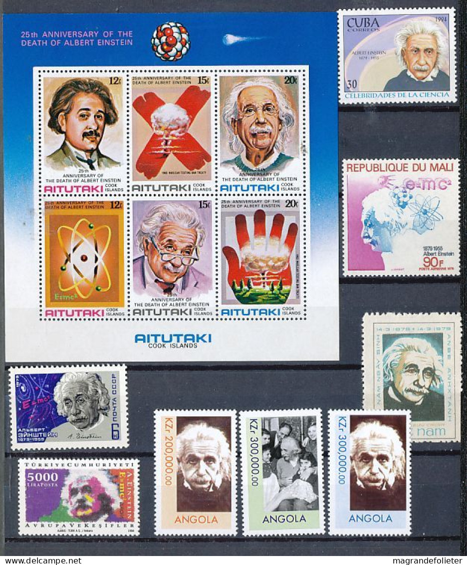 TIMBRE STAMP ZEGEL LOT 70 PAYS EN HOMMAGE AUX 100 ANS DE LA NAISSANCE D' ALBERT EINSTEIN TOUS XX - Albert Einstein