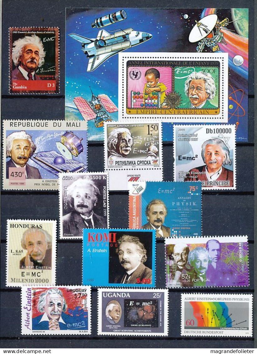 TIMBRE STAMP ZEGEL LOT 70 PAYS EN HOMMAGE AUX 100 ANS DE LA NAISSANCE D' ALBERT EINSTEIN TOUS XX - Albert Einstein