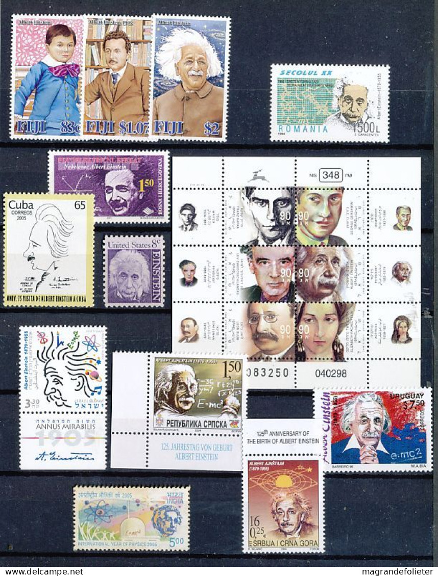 TIMBRE STAMP ZEGEL LOT 70 PAYS EN HOMMAGE AUX 100 ANS DE LA NAISSANCE D' ALBERT EINSTEIN TOUS XX