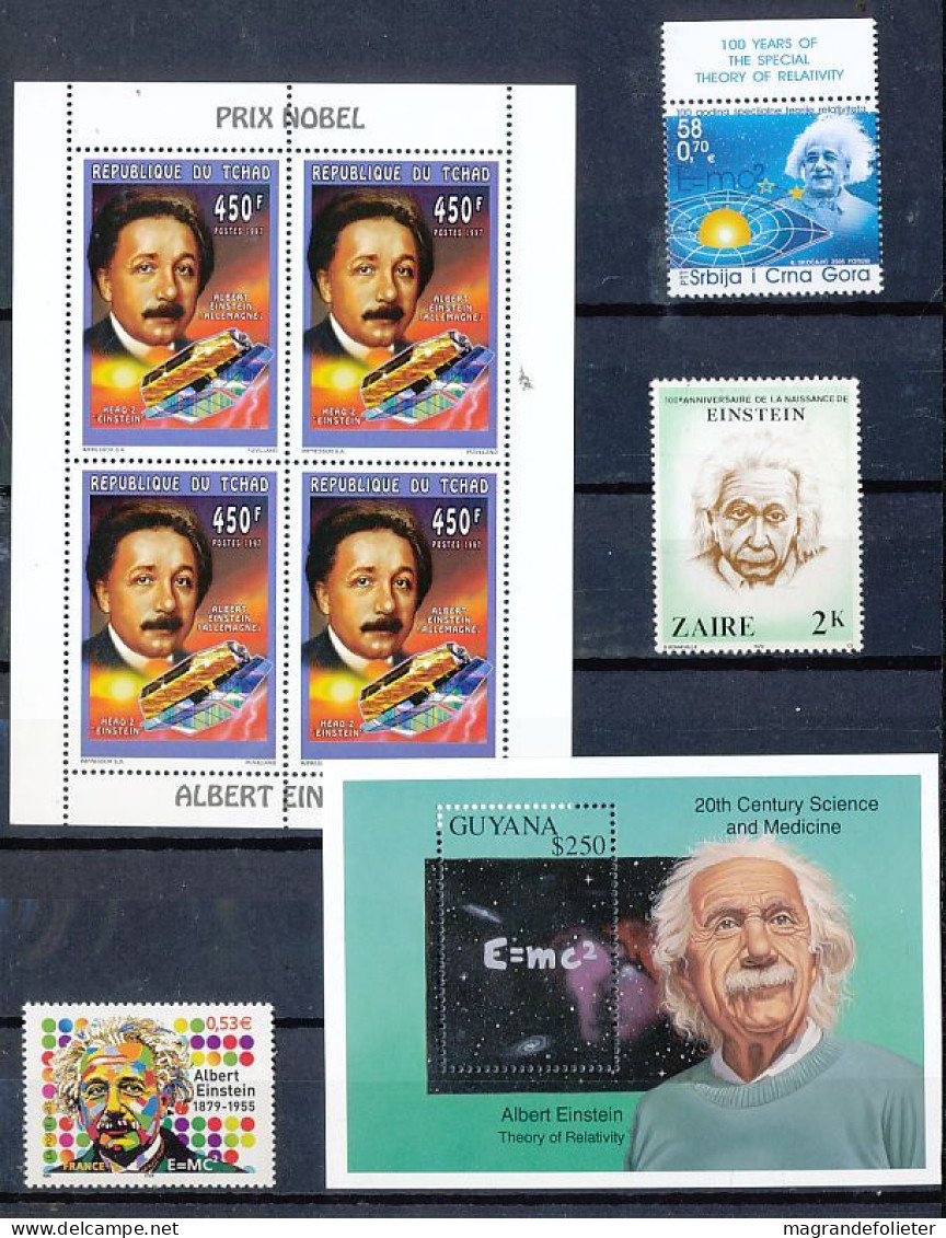 TIMBRE STAMP ZEGEL LOT 70 PAYS EN HOMMAGE AUX 100 ANS DE LA NAISSANCE D' ALBERT EINSTEIN TOUS XX