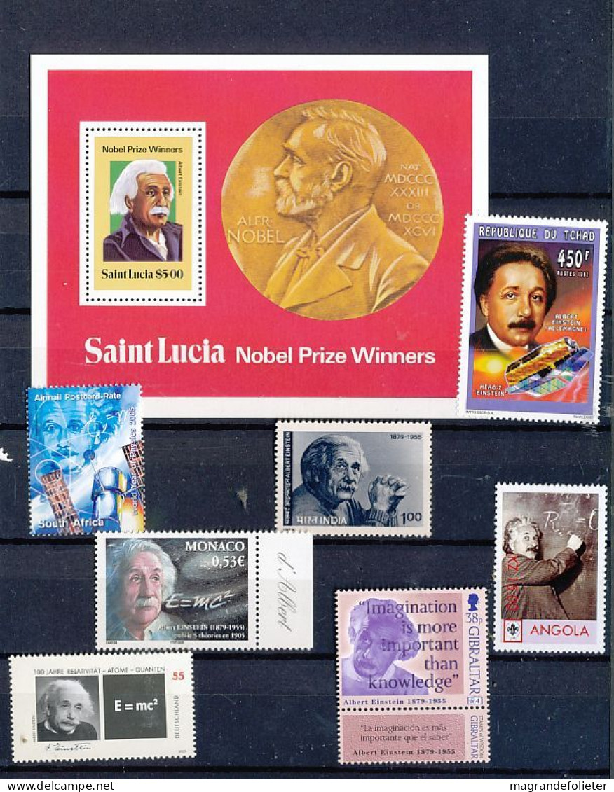 TIMBRE STAMP ZEGEL LOT 70 PAYS EN HOMMAGE AUX 100 ANS DE LA NAISSANCE D' ALBERT EINSTEIN TOUS XX