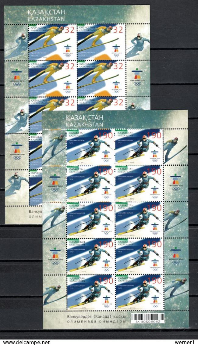 Kazakhstan 2010 Olympic Games Vancouver Set Of 2 Sheetlets MNH - Winter 2010: Vancouver