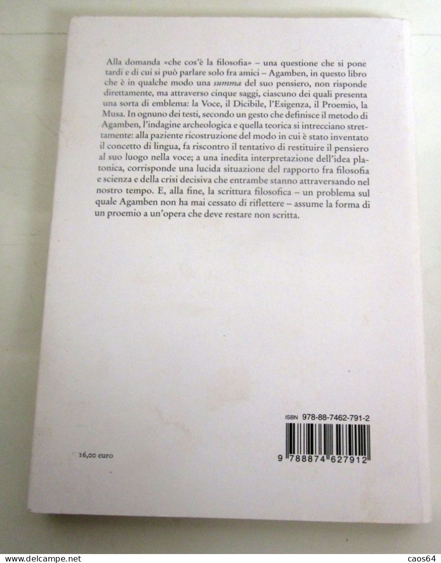 Giorgio Agamben Che Cos'è La Filosofia? 2016 Quodlibet - Storia, Biografie, Filosofia