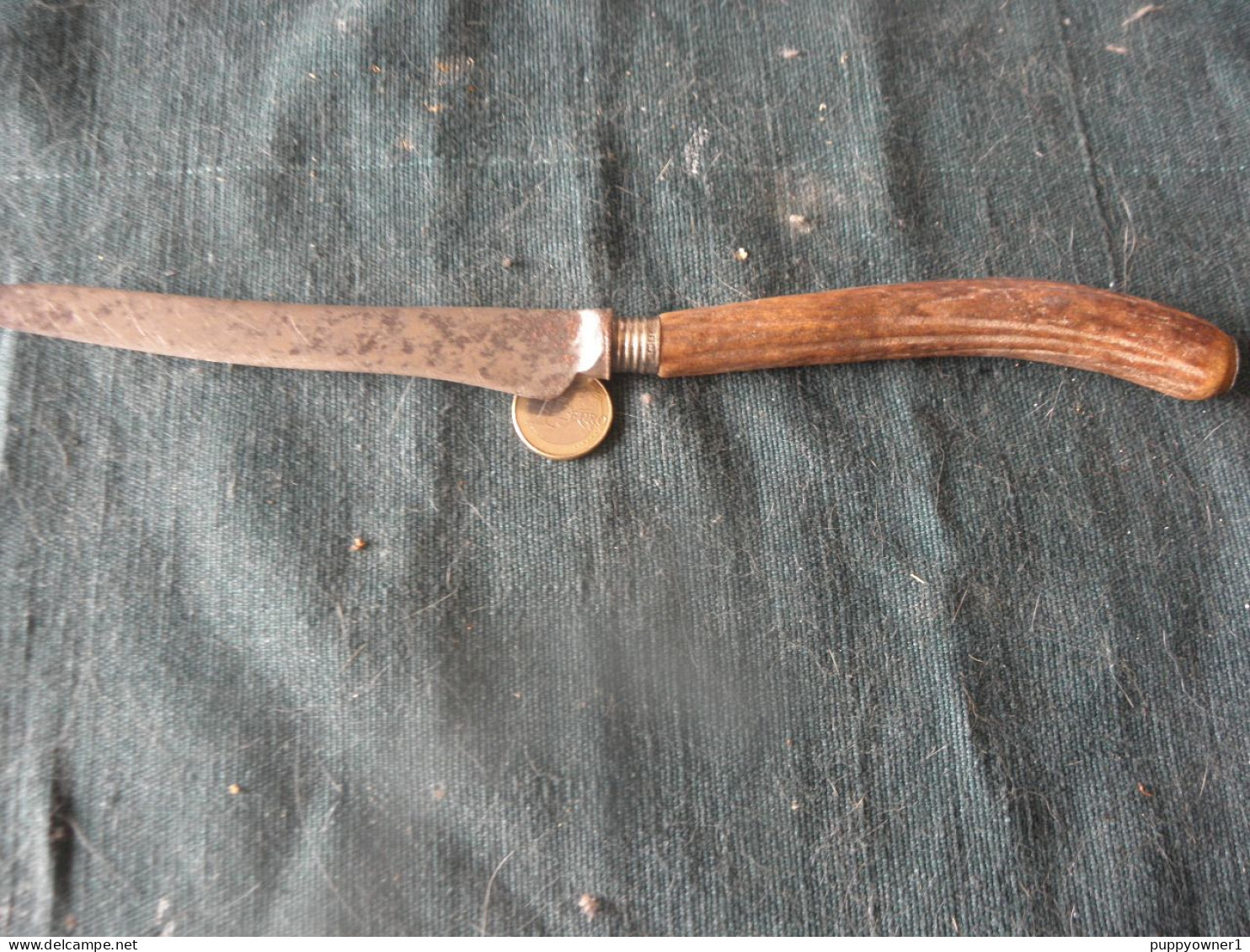 Antique Couteau Fer Et Manche En Corne - Armes Blanches