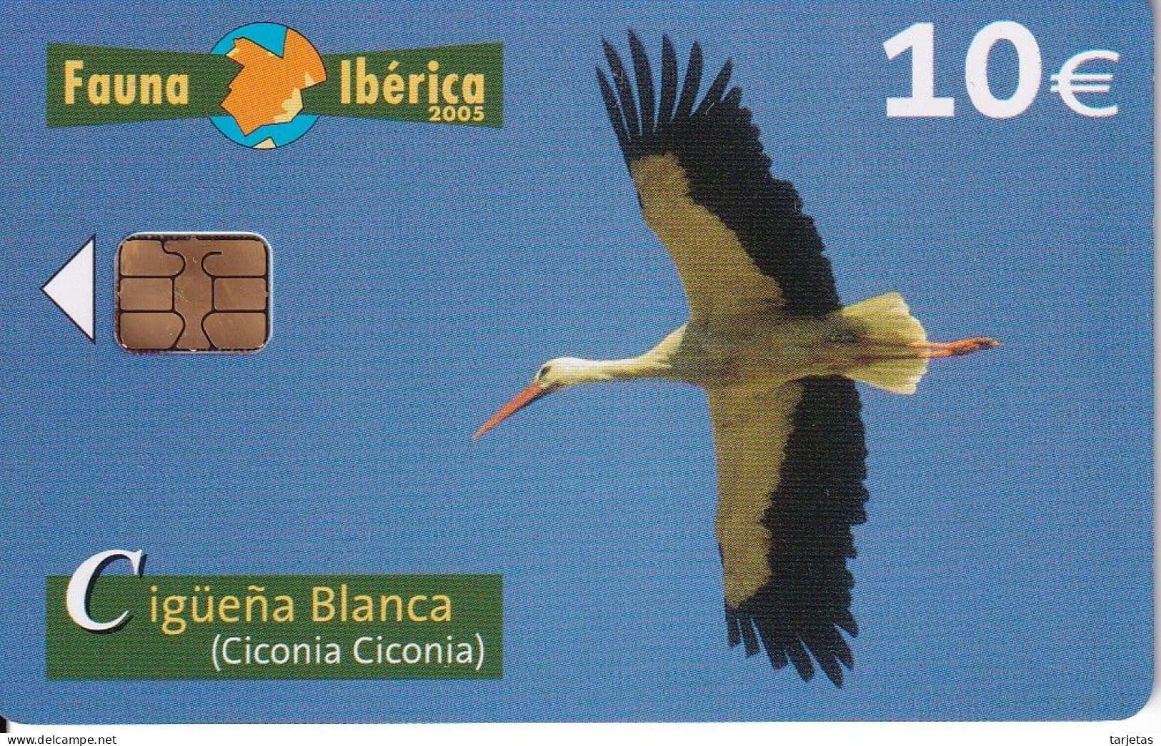 B-116 TARJETA DE LA CIGUEÑA BLANCA  DE LA FAUNA IBERICA Y TIRADA 75800 (BIRD-PAJARO) - Emisiones Básicas