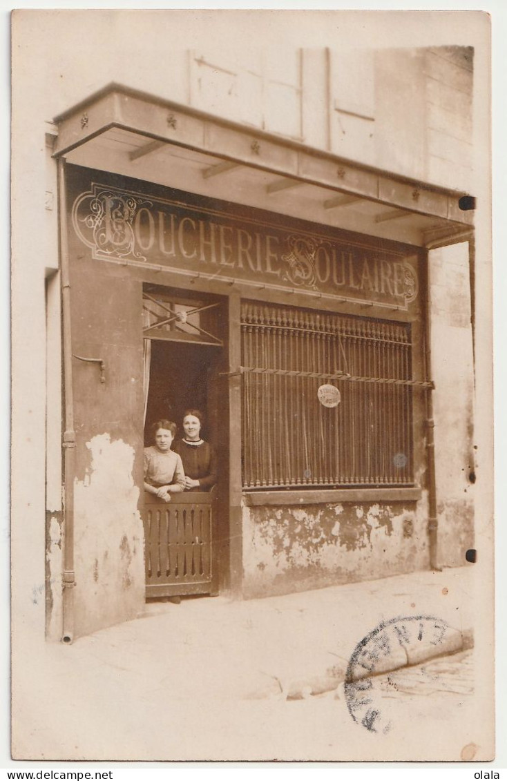 91 MASSY Carte Photo Devanture De La Boucherie Soulaire            Gh19 - Massy