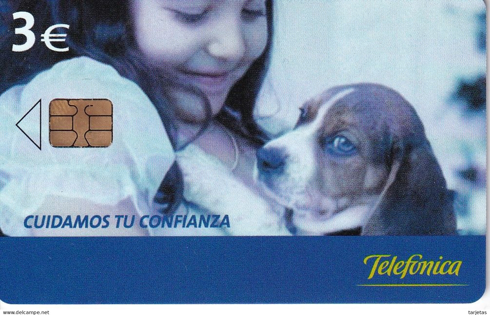 P-553 TARJETA DE ESPAÑA DE CUIDAMOS TU CONFIANZA DEL 09/04 Y TIRADA 5500 (CAN-PERRO-DOG) - Chiens