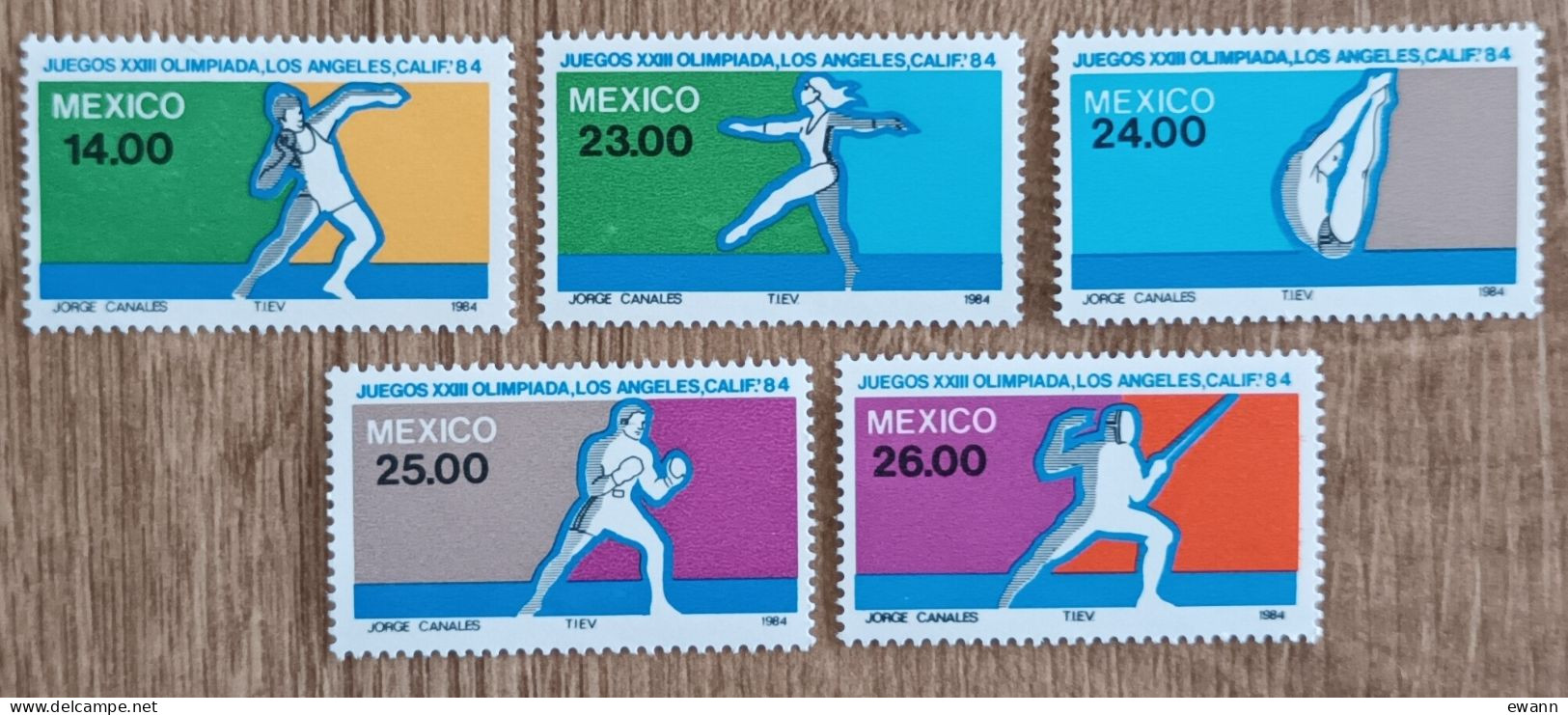 Mexique - YT N°1046, 1048 à 1051 - Jeux Olympiques D'été à Los Angeles - 1984 - Neuf - Messico